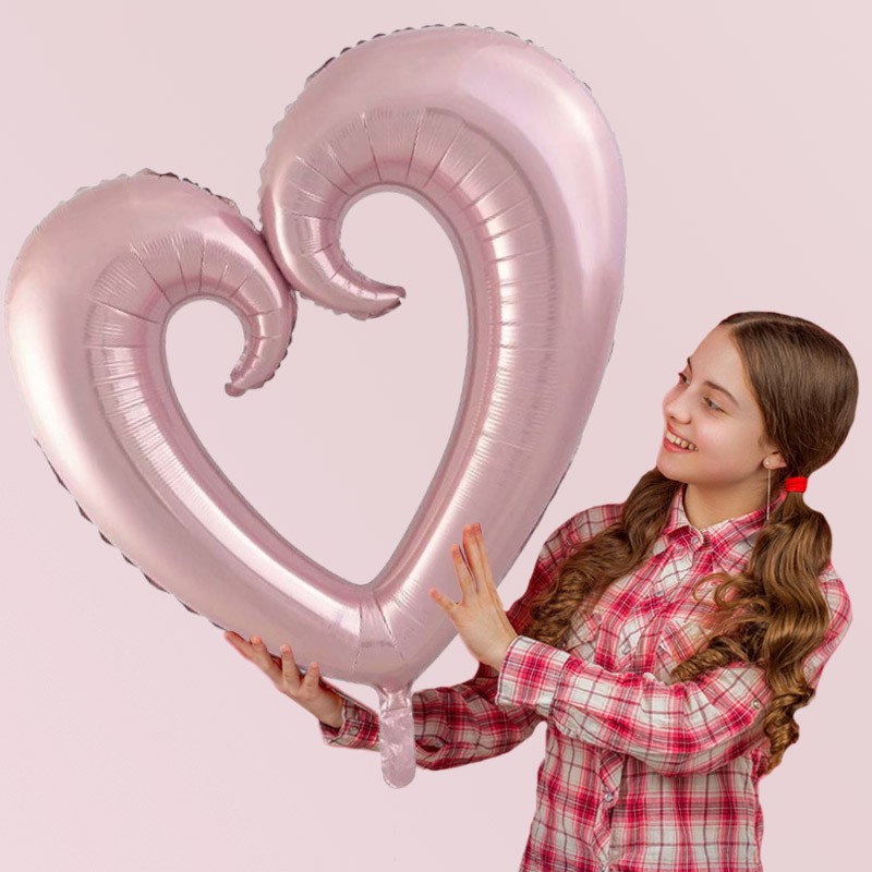 Ballon M Tallique Coeur G Ant Rose Gold