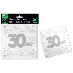 24 Serviettes De Table 30 Ans Coti Jouets Accessoires De Fetes Et Decoartion A Themes