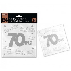 24 Serviettes De Table 70 Ans Coti Jouets Accessoires De Fetes Et Decoartion A Themes