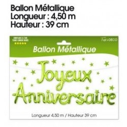 Guirlande Ballon Joyeux Anniversaire Vert 