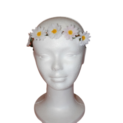 Couronne de Fleurs Elastique Blanc