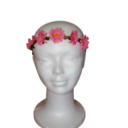 Couronne de Fleurs Elastique Rose