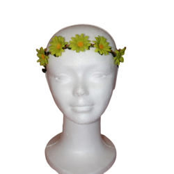 Couronne de Fleurs Elastique Verte