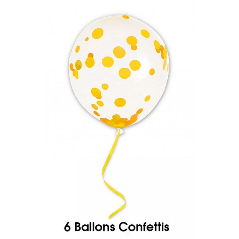 Ballon baudruche transparent confettis