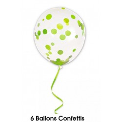 Ballons de Baudruche Confettis Vert - Coti-Jouets Fêtes et
