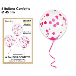 Ballons de Baudruche Confettis Noir 6 Pièces
