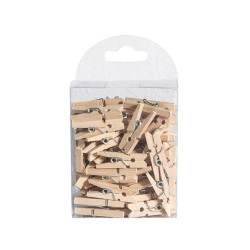 Mini Pinces à Linge 2,5cm en Bois Naturel 50 Pièces