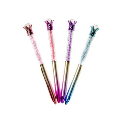 Stylo Bille Métallisé Princesse Avec Faux Diamants