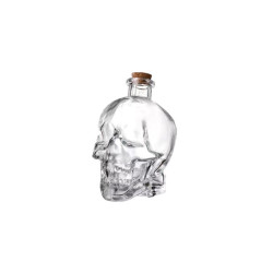 Fiole En Verre Tête De Mort 14cm