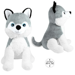 Peluche Chien Husky Assis 49cm