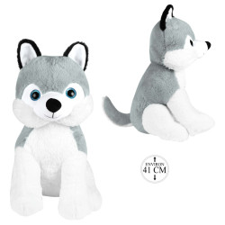 Peluche Chien Husky Assis 41cm