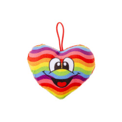 Peluche Coeur Arc-en-Ciel Visage Humoristique