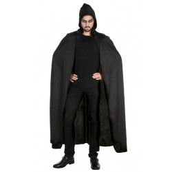 Déguisement Cape Noire En Tissu Avec Capuche 190cm