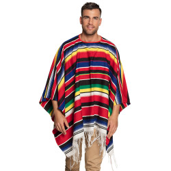 Poncho Mexicain Multicolore, Taille Unique