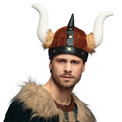 Casque Tissu de Viking Avec Cornes Barbarian