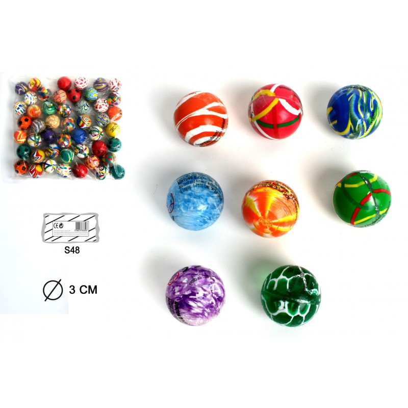 Balle rebondissante bicolore de 33 mm - Cadeau fête enfant - pêche à la  ligne