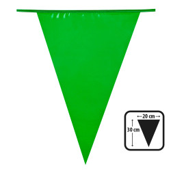 Guirlande Fanions Triangulaires Vert 10 Mètres