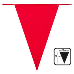 Guirlande Fanions Triangulaires Rouge 10 Mètres