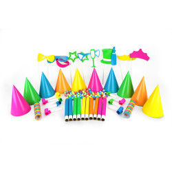 Cotillons pour 10 Personnes en Carton Fluo