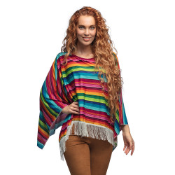 Poncho Mexicain Multicolore...