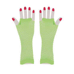 Gants Longs Résille Vert Fluo