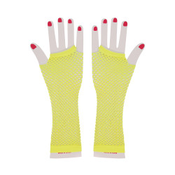 Gants Longs Résille Jaune Fluo