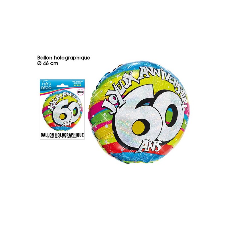 Ballon Helium Joyeux Anniversaire 60 Ans Coti Jouets Specialiste A Dijon En Articles De Fetes Pour Anniversaire