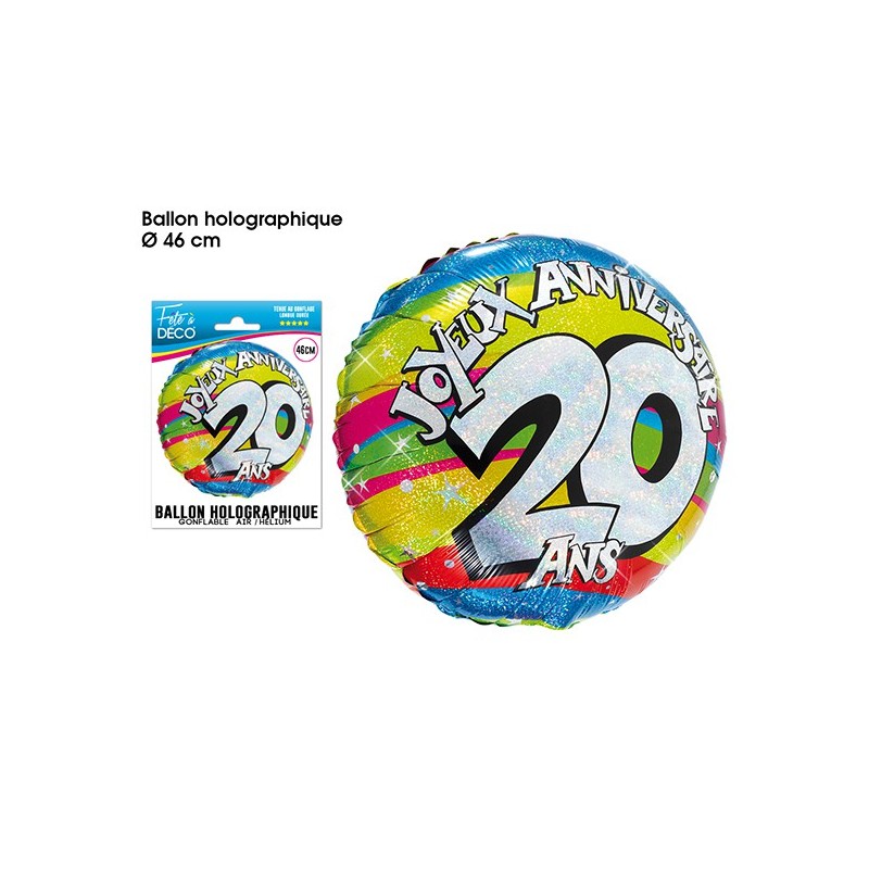  Ballon  H lium Joyeux Anniversaire  20  Ans  Coti Jouets 